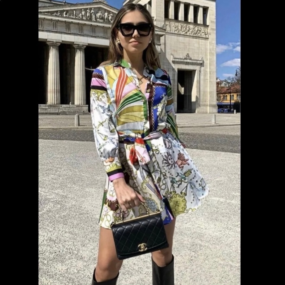 ZARA PRINTED MINI DRESS NWT